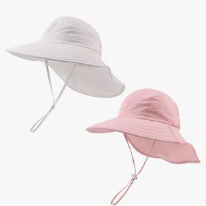 2 pack children’s hats (pink/white)